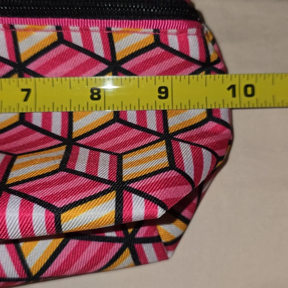 Clinique Pink‎ and Yellow Geometric Cosmetic Bag